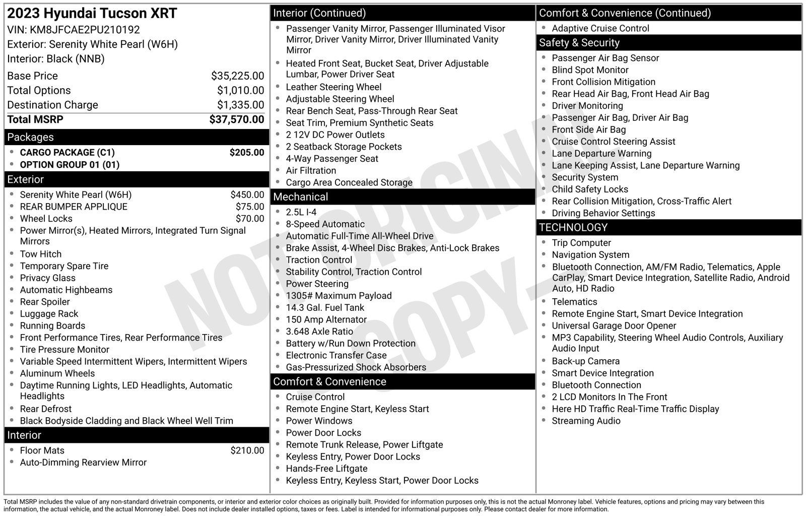 Used 2023 Hyundai Tucson XRT w/ Cargo Package AWD/4WD image 14