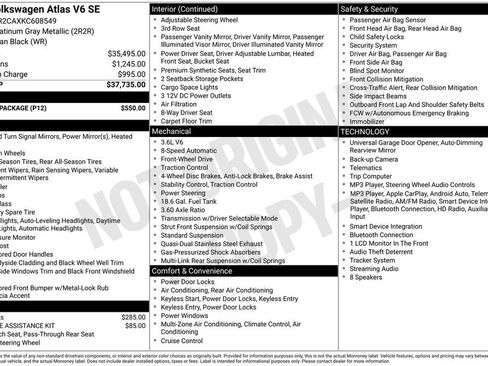 Used 2019 Volkswagen Atlas SE w/ Towing Package FWD image 38