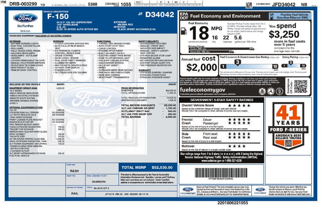Used 2018 Ford F150 XLT w/ Equipment Group 302A Luxury AWD/4WD image 19