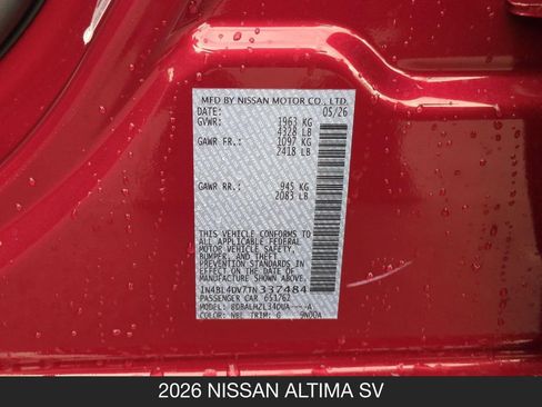 New 2026 Nissan Altima 2.5 SV FWD image 25