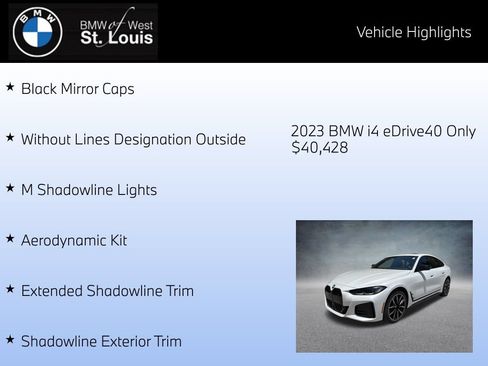 Used 2023 BMW i4 eDrive40 w/ M Sport Package RWD image 24
