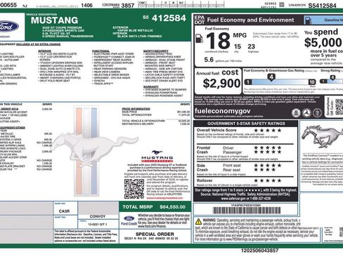 New 2025 Ford Mustang GT Premium w/ 60th Anniversary Package RWD image 10