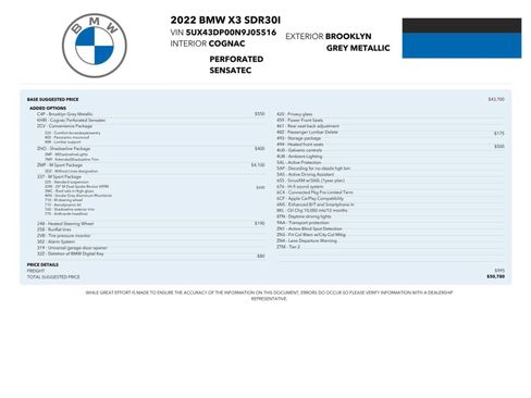 Used 2022 BMW X3 sDrive30i w/ M Sport Package RWD image 2