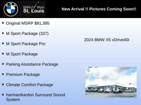 Used 2024 BMW X5 xDrive40i w/ M Sport Package AWD/4WD image 3