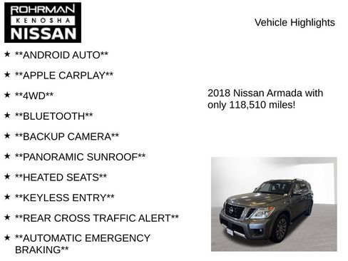 Used 2018 Nissan Armada SL w/ Moonroof Package AWD/4WD image 7