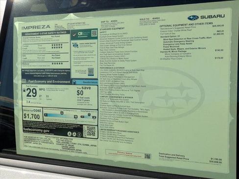 New 2026 Subaru Impreza 2.0i Sport image 19