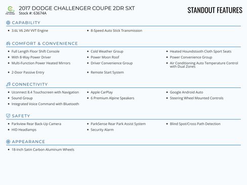 Used 2017 Dodge Challenger SXT w/ Driver Convenience Group image 2