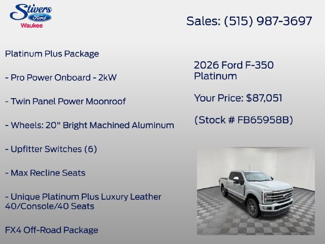 Used 2026 Ford F350 Platinum w/ Platinum Plus Package AWD/4WD image 16
