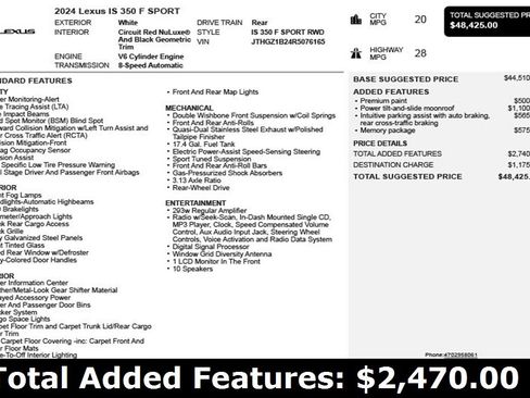 Used 2024 Lexus IS 350 F Sport image 3