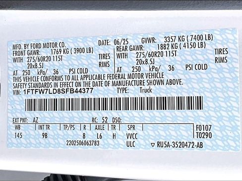 New 2025 Ford F150 Platinum w/ Equipment Group 702A High image 11