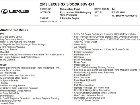 Used 2018 Lexus GX 460 Premium w/ Premium Package AWD/4WD image 30