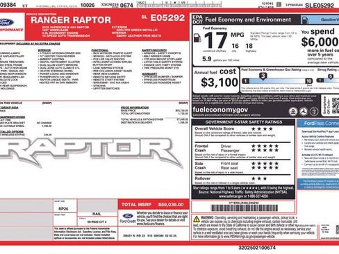 Used 2025 Ford Ranger Raptor AWD/4WD image 3