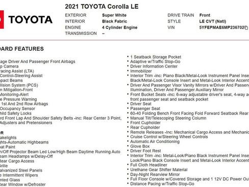 Used 2021 Toyota Corolla LE image 19