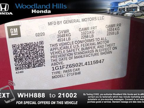 Used 2020 Chevrolet Bolt Premier w/ Infotainment Package FWD image 26