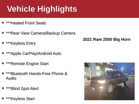 Used 2021 RAM 2500 Big Horn w/ Level 2 Equipment Group image 3