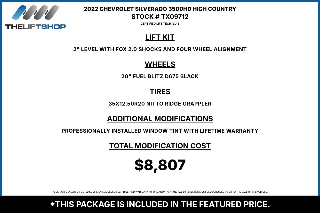 Used 2022 Chevrolet Silverado 3500 High Country w/ Safety Package II AWD/4WD image 2