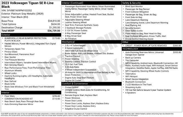 Certified 2023 Volkswagen Tiguan SE R-Line AWD/4WD image 37