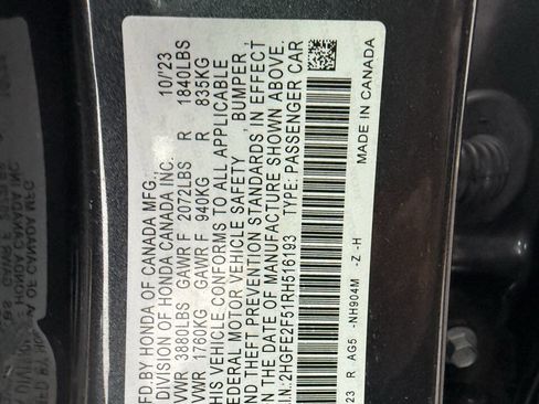 Used 2024 Honda Civic Sport image 10