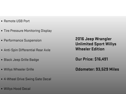 Used 2016 Jeep Wrangler Unlimited Sport image 30