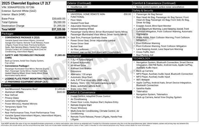 Used 2025 Chevrolet Equinox LT w/ Convenience Package II AWD/4WD image 24