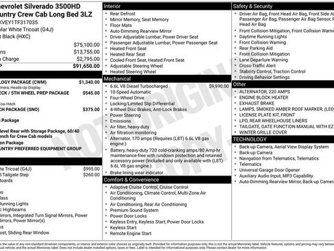 New 2026 Chevrolet Silverado 3500 High Country w/ Technology Package AWD/4WD image 26