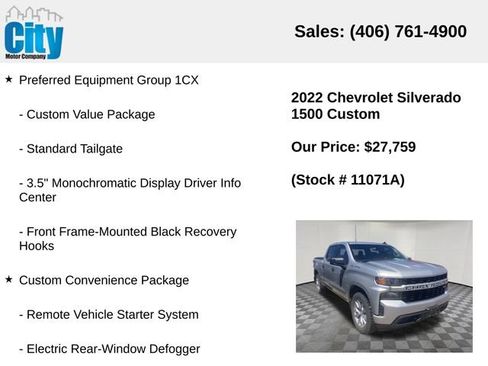 Used 2022 Chevrolet Silverado 1500 Custom w/ Safety Confidence Package AWD/4WD image 5