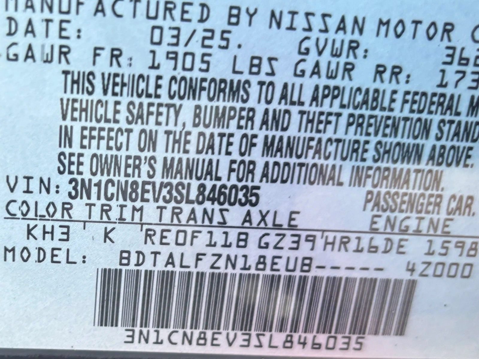 Used 2025 Nissan Versa SV FWD image 26
