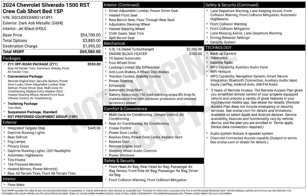 Used 2024 Chevrolet Silverado 1500 RST w/ Z71 Off-Road Package AWD/4WD image 29