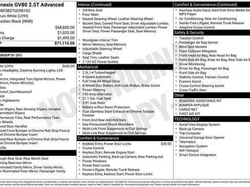 New 2026 Genesis GV80 2.5T Advanced image 9