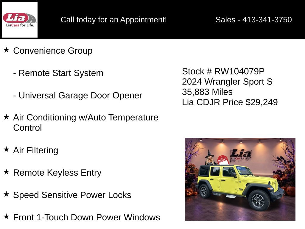 Certified 2024 Jeep Wrangler Unlimited Sport AWD/4WD image 21