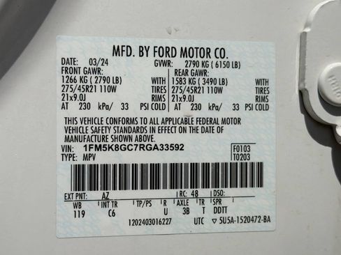 Certified 2024 Ford Explorer ST w/ Equipment Group 401A AWD/4WD image 40