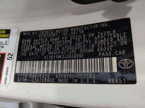 Used 2018 Toyota Camry SE FWD image 33