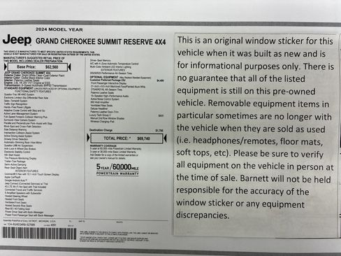 Certified 2024 Jeep Grand Cherokee Summit AWD/4WD image 2