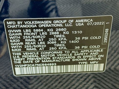 Certified 2022 Volkswagen Atlas SE w/ Black Wheel Package image 31