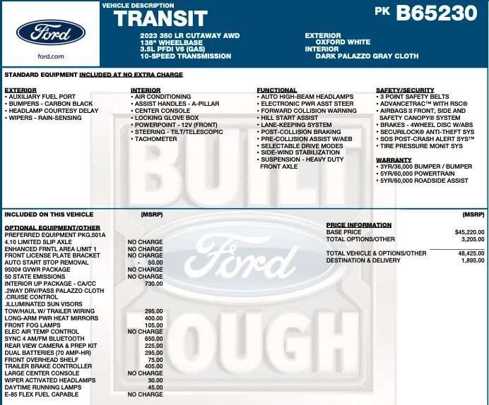 Used 2023 Ford Transit 350 AWD w/ Interior Upgrade Package image 2