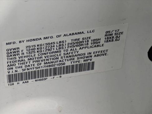 Certified 2017 Honda Pilot LX image 23