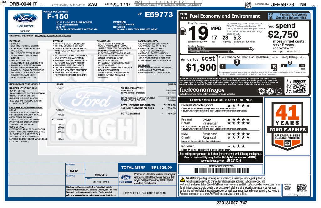 Used 2018 Ford F150 Lariat RWD image 8