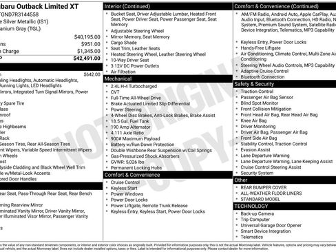 Certified 2024 Subaru Outback Limited XT AWD/4WD image 34