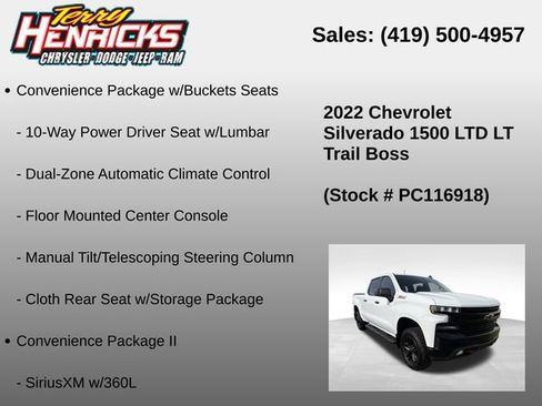 Used 2022 Chevrolet Silverado 1500 LT Trail Boss w/ Convenience Package II AWD/4WD image 12