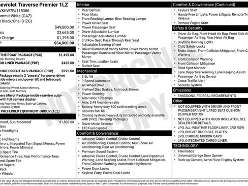 Used 2023 Chevrolet Traverse Premier w/ LPO, 'HIT The Road' Package image 27