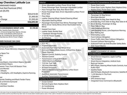 Used 2021 Jeep Cherokee Latitude Lux w/ Comfort/Convenience Group AWD/4WD image 25