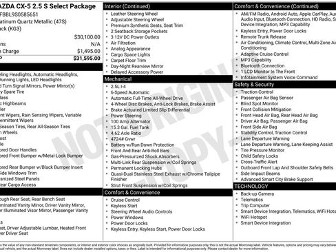 Certified 2025 MAZDA CX-5 AWD 2.5 S w/ Select Package image 39