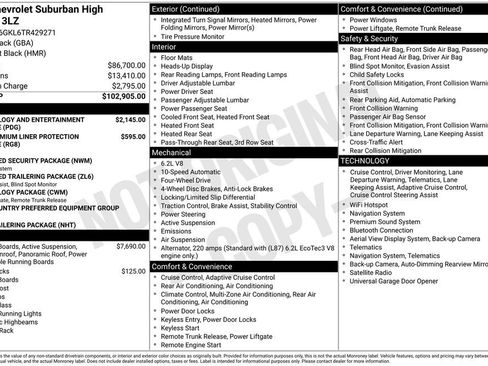 New 2026 Chevrolet Suburban High Country AWD/4WD image 29
