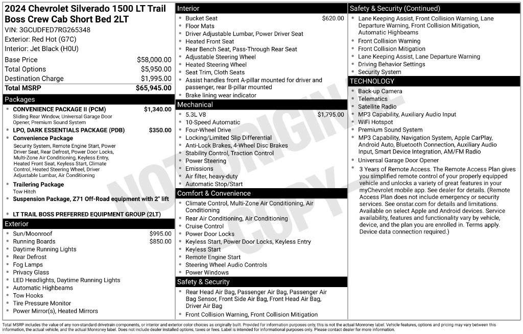 Certified 2024 Chevrolet Silverado 1500 LT Trail Boss w/ Convenience Package II AWD/4WD image 35