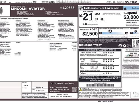 Certified 2025 Lincoln Aviator Reserve image 2