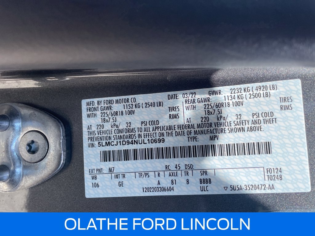 Certified 2022 Lincoln Corsair AWD w/ Equipment Group 101A image 21