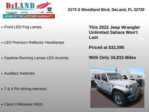 Used 2022 Jeep Wrangler Unlimited Sahara w/ LED Lighting Group AWD/4WD image 5