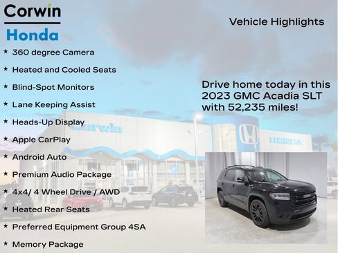 Used 2023 GMC Acadia SLT w/ Elevation Edition AWD/4WD image 7