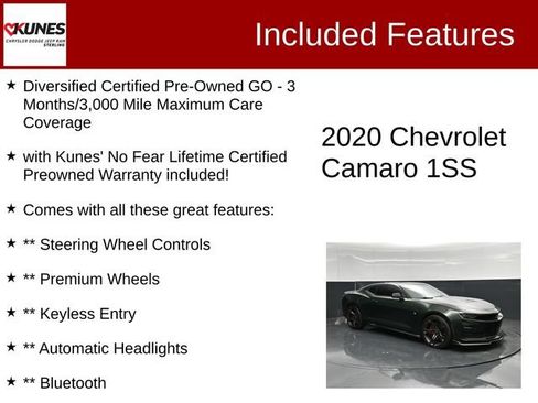 Used 2020 Chevrolet Camaro SS RWD image 2
