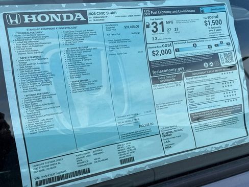 New 2026 Honda Civic Si image 32
